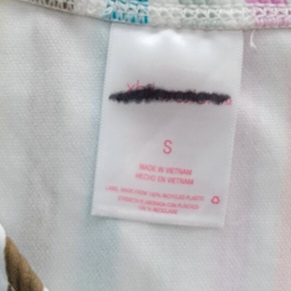 NWOT Xhilaration Candy Stripe Ribbed High Waist High Leg Bikini Bottom - Picture 5 of 7